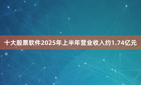 十大股票软件2025年上半年营业收入约1.74亿元