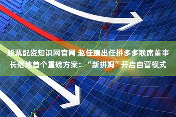 股票配资知识网官网 赵佳臻出任拼多多联席董事长落地首个重磅方案：“新拼姆”开启自营模式